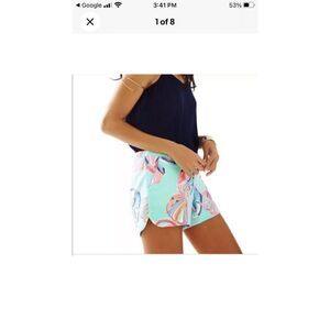 Lilly Pulitzer Adie Shorts Minty Fresh On the Rocks Green Pink size 8